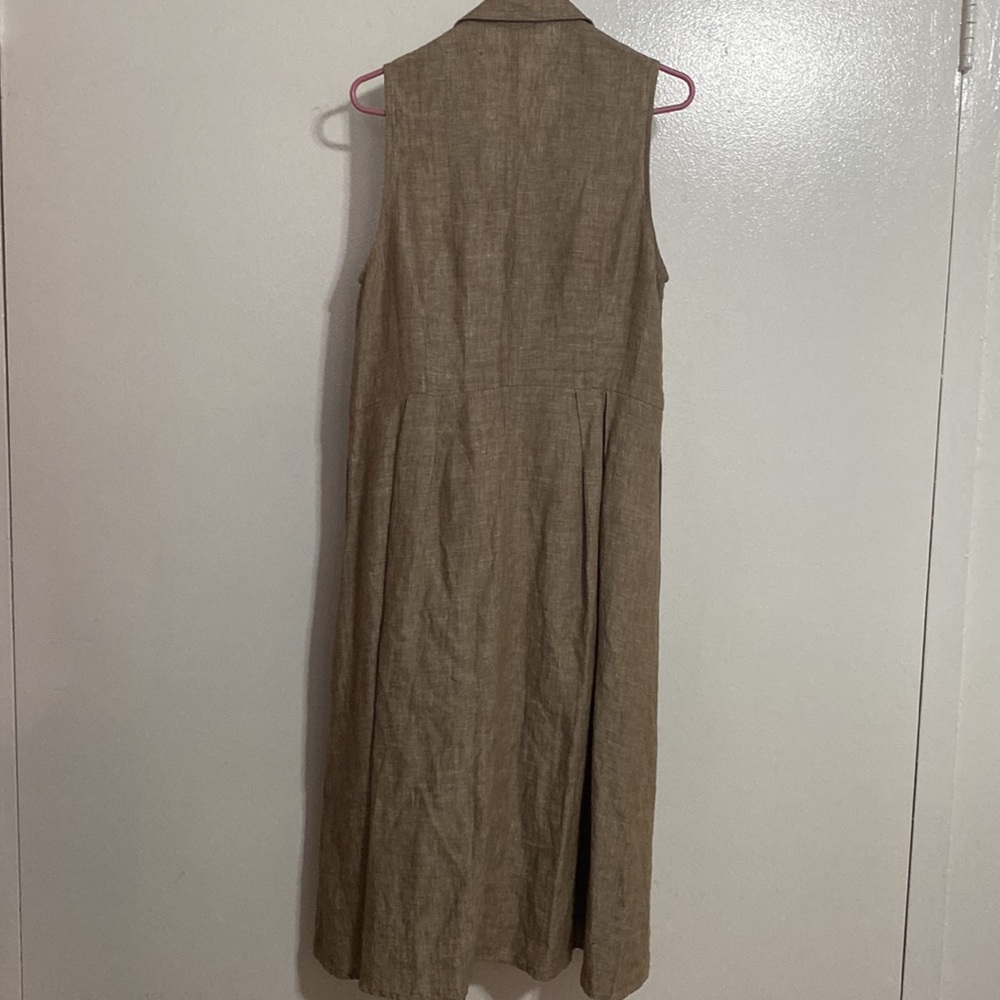 Tan linen dress - Picture 3 of 4